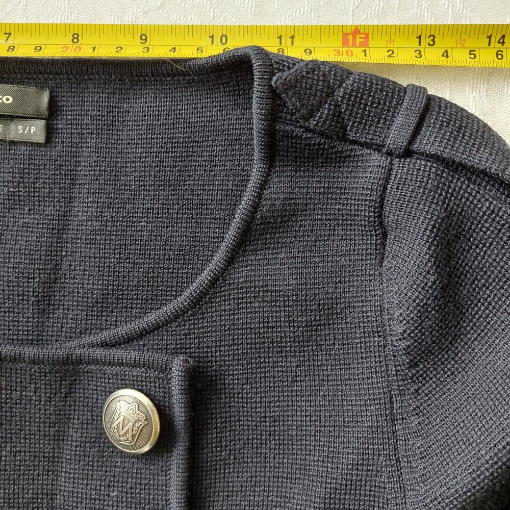 Club Monaco Navy Marino Wool Knit Sweater Blazer/Jacket, Women's S - Picture 6 of 10